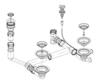 Ablaufgarnitur 2 x 3,5'' Sieb mit Ablauffernbedienung - 1 x 1,5'' Sieb ohne Überlauf (ersetzt durch 224813 und 125614)