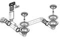 Fitting set 2 x 3.5" without pop-up control C-overflow modified sieve