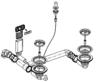 Ablaufgarnitur 2 x 3,5'' mit Zug Ablauffernbedienung C-overflow modernes Sieb