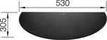 Cutting board frosted security glass RONIS black 530 x 305 mm, safety glass, black