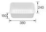 Colander TEC white 380 x 240 x 150 (USA), plastic, white