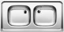 Lay-on sink Z 10 x 5 stainless steel 1,5'' with overflow, Stainless steel natural finish, w/o waste fitting, w/o bowl layout, 1000 mm min. cabinet size