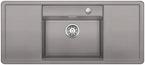 BLANCO ALAROS 6 S, SILGRANIT, alu metallic, with drain remote control, with accessories, Bowl centred, 600 mm min. cabinet size