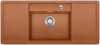 BLANCO ALAROS 6 S, SILGRANIT, cognac, with drain remote control, with accessories, Bowl centred, 600 mm min. cabinet size