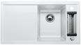 BLANCO AXIA 5 S, SILGRANIT until 10-2014, white, with drain remote control, with accessories, Bowl right, 500 mm min. cabinet size