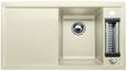 BLANCO AXIA 5 S-F, SILGRANIT until 10-2008, jasmine, with drain remote control, with accessories, Bowl right, 500 mm min. cabinet size