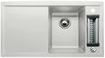 BLANCO AXIA 5 S-F, SILGRANIT until 10-2008, silk grey, with drain remote control, with accessories, Bowl right, 500 mm min. cabinet size