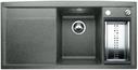 BLANCO AXIA 6 S-F, SILGRANIT until 10-2008, alu metallic, with drain remote control, with accessories, Bowl right, 600 mm min. cabinet size
