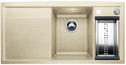 BLANCO AXIA 6 S, SILGRANIT until 10-2008, sand, with drain remote control, with accessories, Bowl right, 600 mm min. cabinet size