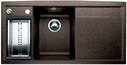 BLANCO AXIA 6 S, SILGRANIT until 10-2008, brown, with drain remote control, with accessories, Bowl left, 600 mm min. cabinet size