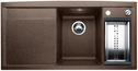 BLANCO AXIA 6 S-F, SILGRANIT until 10-2008, coffee, with drain remote control, with accessories, Bowl right, 600 mm min. cabinet size