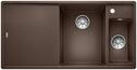 BLANCO AXIA III 6 S-F ohne Ablauffernbedienung, SILGRANIT, cafe, mit Holzschneidbrett, Becken rechts, 600 mm Untermaß