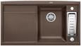 BLANCO AXIA II 5 S-F, SILGRANIT, coffee, with drain remote control, with accessories, Bowl right, 500 mm min. cabinet size