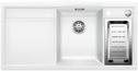 BLANCO AXIA II 6 S-F, SILGRANIT, white, with drain remote control, with accessories, Bowl right, 600 mm min. cabinet size