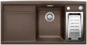 BLANCO AXIA II 6 S-F, SILGRANIT, coffee, with drain remote control, with accessories, Bowl right, 600 mm min. cabinet size