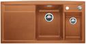 BLANCO AXIA II 6 S, SILGRANIT, cognac, with drain remote control, w/o accessories, Bowl left, 600 mm min. cabinet size