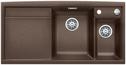 BLANCO AXIA II 6 S, SILGRANIT, coffee, with drain remote control, w/o accessories, Bowl left, 600 mm min. cabinet size