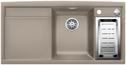 BLANCO AXIA II 6 S-F, SILGRANIT, tartufo, with drain remote control, with accessories, Bowl right, 600 mm min. cabinet size