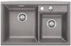 BLANCO AXIA II 8, SILGRANIT, alu metallic, with drain remote control, Bowl left, 800 mm min. cabinet size
