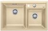 BLANCO AXIA II 8, SILGRANIT, champagne, with drain remote control, Bowl left, 800 mm min. cabinet size