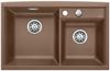 BLANCO AXIA II 8, SILGRANIT, nutmeg, with drain remote control, Bowl left, 800 mm min. cabinet size