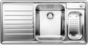 BLANCO AXIS 6 S, Edelstahl PuraPlus Steel, mit Ablauffernbedienung, Becken links, 600 mm Untermaß