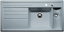 BLANCO AXON 6 S, Keramik PuraPlus, alugrau, mit Ablauffernbedienung, mit Zubehör, Becken rechts, 600 mm Untermaß