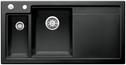 BLANCO AXON II 6 S, Ceramic PuraPlus, black, with drain remote control, with accessories, Bowl left, 600 mm min. cabinet size