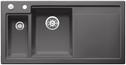 BLANCO AXON II 6 S, Ceramic PuraPlus, basalt, with drain remote control, with accessories, Bowl left, 600 mm min. cabinet size