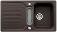 BLANCO CLASSIC 5 S-F, SILGRANIT until 10-2014, brown, with drain remote control, with colander, reversible, 500 mm min. cabinet size