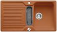 BLANCO CLASSIC 5 S-F, SILGRANIT until 10-2014, cognac, with drain remote control, with colander, reversible, 500 mm min. cabinet size