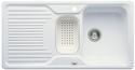 BLANCO CLASSIC 6 S-F, SILACRON, white, with drain remote control, with colander, reversible, 600 mm min. cabinet size