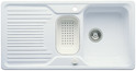 BLANCO CLASSIC 6 S-F, SILGRANIT until 10-2014, white, with drain remote control, with colander, reversible, 600 mm min. cabinet size