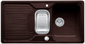 BLANCO CLASSIC 6 S, SILGRANIT, brown, with drain remote control, with stainless steel colander, reversible, 600 mm min. cabinet size