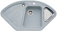 BLANCODELTA-F, SILGRANIT, perla, with drain remote control, with colander, Bowl right, 700 mm min. cabinet size