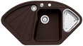 BLANCODELTA, SILGRANIT, brun, vidage automatique, avec acc., Cuve principale à droite, 700 mm Taille sous meuble min.