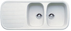 BLANCO DUO 8 S, SILGRANIT Clean, white, w/o drain remote control, reversible, 800 mm min. cabinet size