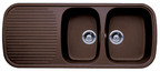 BLANCO DUO 8 S, SILGRANIT Clean, brown, w/o drain remote control, reversible, 800 mm min. cabinet size