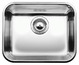 BLANCO GAMMA 420-U, Edelstahl Seidenglanz, ohne Ablauffernbedienung, keine Beckenlage, 500 mm Untermaß