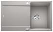 BLANCO IDENTO 45 S-F, Ceramic PuraPlus, alu grey, with drain remote control, reversible, 450 mm min. cabinet size