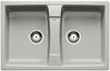 BLANCO LEXA 8, SILGRANIT, pearl grey, w/o drain remote control, reversible, 800 mm min. cabinet size