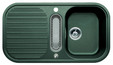 BLANCO LINE 5 S, SILGRANIT Clean, green, with drain remote control, with colander, reversible, 500 mm min. cabinet size