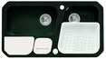 BLANCO PRIMO-BOX/2, SILGRANIT Clean, green, with drain remote control, Bowl right, 900 mm min. cabinet size