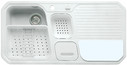 BLANCO PRIMO-BOX, SILACRON, white, with drain remote control, with plastic colander, Bowl left, 600 mm min. cabinet size