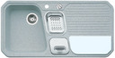 BLANCO PRIMO-BOX, SILGRANIT Clean, perla, mit Ablauffernbedienung, mit Schale Edelstahl, Becken links, 600 mm Untermaß