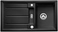 BLANCO PRION 5 S, Ceramic PuraPlus, black, with drain remote control, reversible, 500 mm min. cabinet size