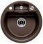BLANCO RONDO Pro, SILGRANIT until 10-2014, brown, with drain remote control, w/o bowl layout, 450 mm min. cabinet size