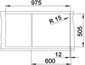 BLANCO STATURA 6 S-IF, Stainless steel satin polish, with drain remote control, w/o accessories, Bowl right, 600 mm min. cabinet size
