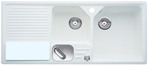 BLANCO STONE, SILGRANIT Clean, weiß, mit Ablauffernbedienung, mit Zubehör, Becken rechts, 800 mm Untermaß