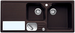 BLANCO STONE, SILGRANIT Clean, braun, mit Ablauffernbedienung, mit Zubehör, Becken rechts, 800 mm Untermaß